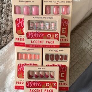 Hello Love Accent Pack Press-On Nails - Pink and Red